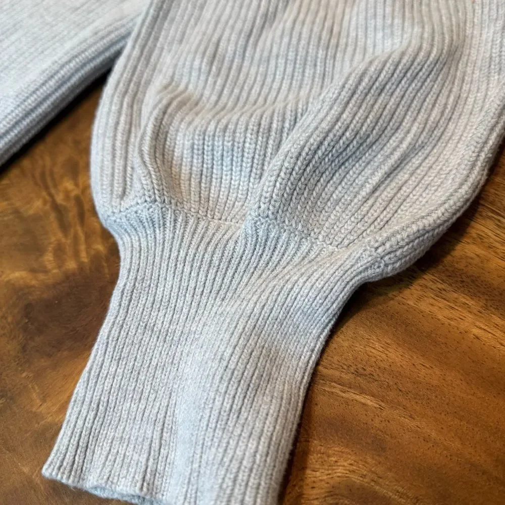 BANANA REPUBLIC Gray Knit Balloon Sleeve Sweater, Size Small